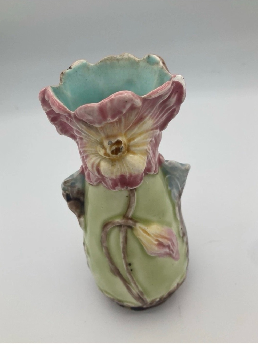 Antique ART NOUVEAU Austrian Majolica Cabinet Vase Victorian c.1900's